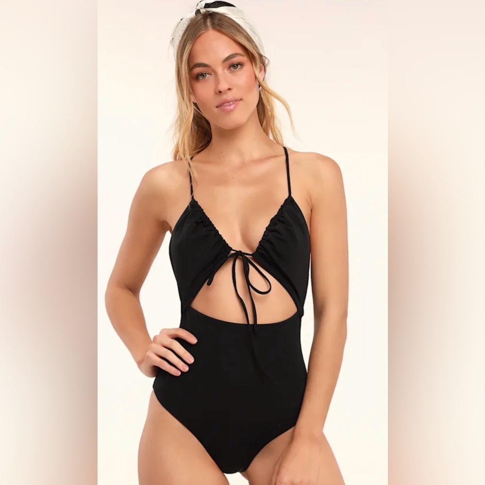 Los Cabos Black Strappy Cutout One-Piece Swimsuit